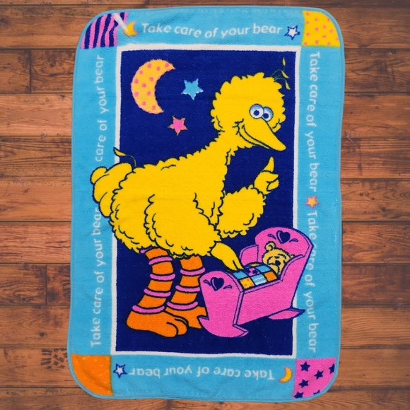 Sesame Street Other - Vintage Sesame Street Big Bird Plush Baby Blanket Lap Throw